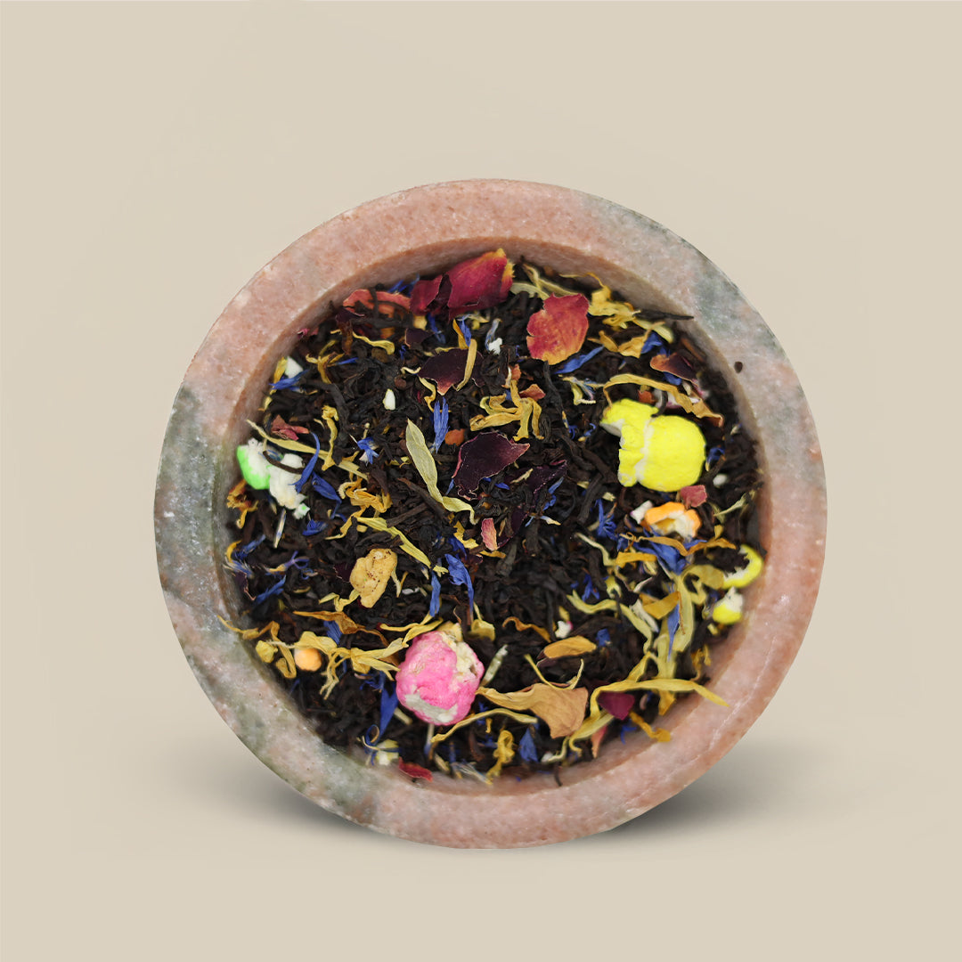 Raspberry Popcorn, black tea with raspberry and buttered popcorn