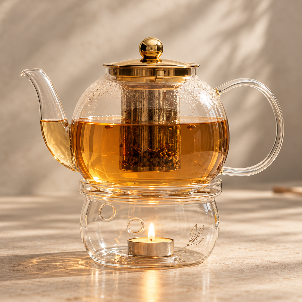 Glass & Gold Teapot